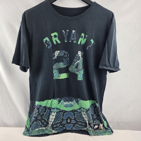 Kobe Bryant 24 The Nike Tee Jersey T-Shirt Black Mamba Snake Skin Print! Large - Picture 1 of 6